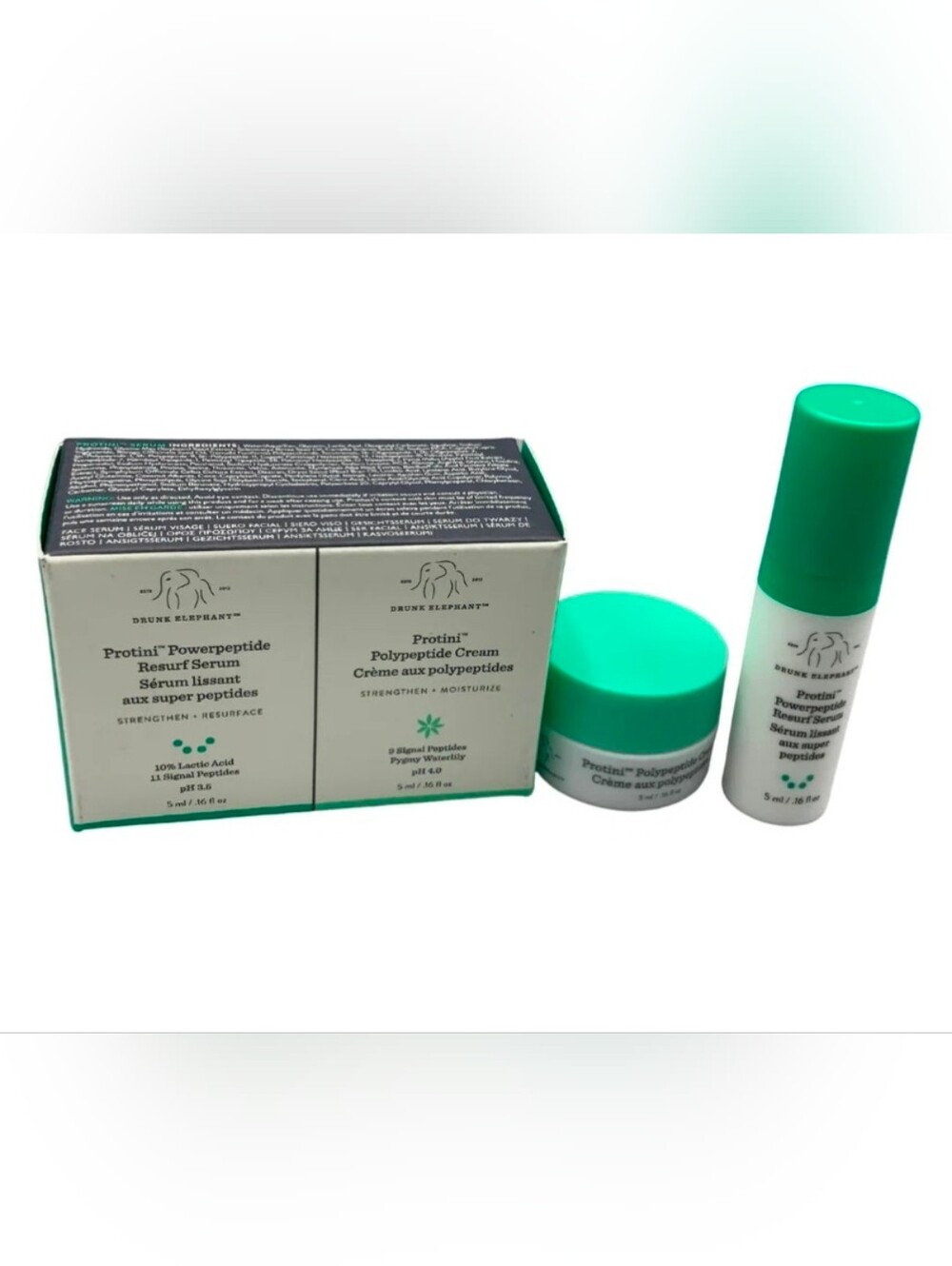 Drunk Elephant Protini Powerpeptide Resurf Serum and Protini Polypeptide Cream